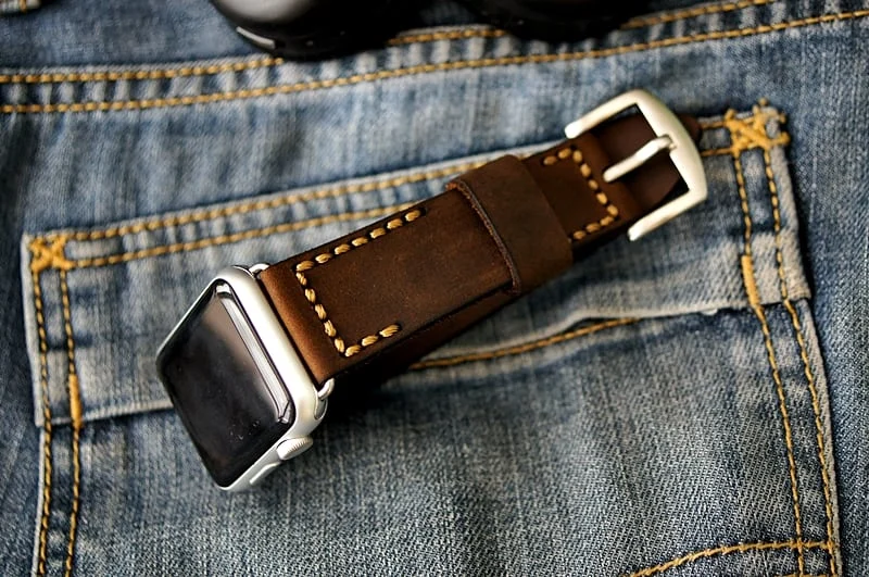 AWBF2626-D5 handgefertigt Vintage Leder Uhrenarmband incl. Lugs Adapter für Apple Watch (oder Apple Watch Sport) 42mm oder 38mm – Bild 2